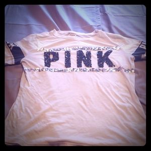VS pink short white size small